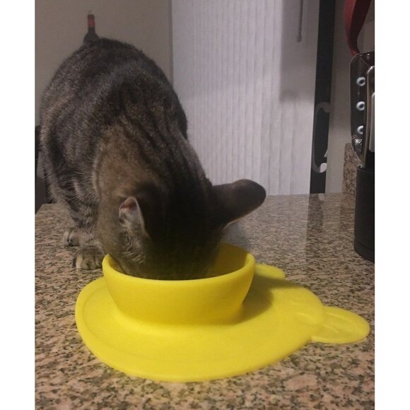 Non Slip Smooth Yellow Bear Bowl Silicone Placemat for Children Infants Pets NEW - Picture 5 of 7